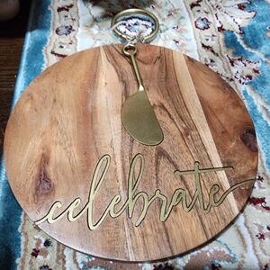 Wooden Cheese Board with Gold Spreader Madison Niche